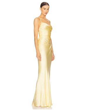 strapless open back dress Champagne Long Mermaid One Shoulder Prom Dress with Slit main image 1