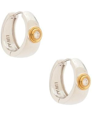 Luv Aj The Luna Bezel Hoops Earring - Metallic