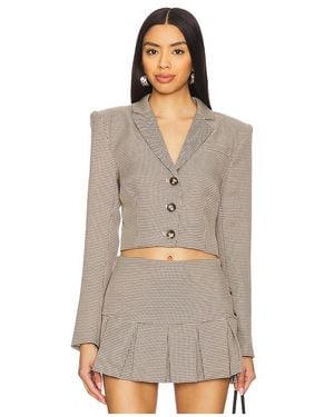 MORE TO COME Florita Crop Blazer - Brown