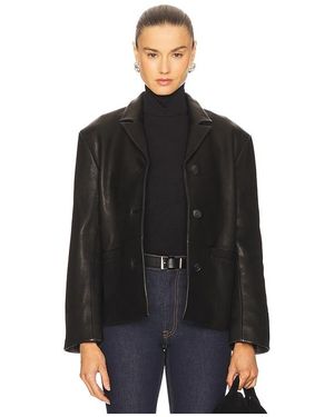 GRLFRND Marlo Leather Blazer - Black