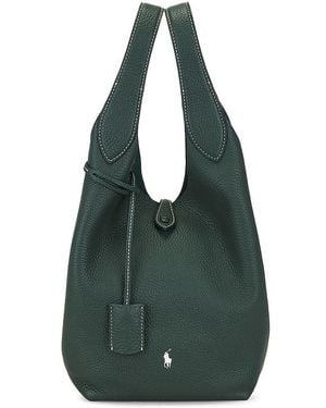 Polo Ralph Lauren Shiny Pebble Medium Tote - Green