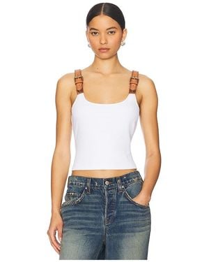 Monse Leather Strap Tank Top - Blue