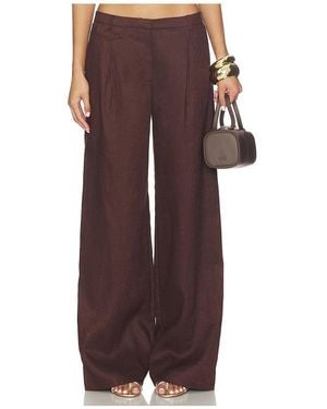 Bardot Geordy Hipster Linen Pant - Brown