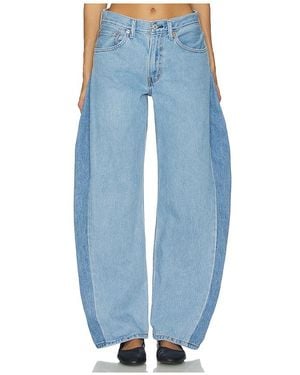 aligrace Two Tone Barrel Jeans - Blue