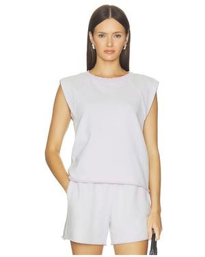 Bobi Camiseta Sin Mangas Tipo Musculosa Con Manga Raglán Raglan Muscle Tank Top En Color Lavanda Talla (También En Xs, S, M, Xl) - Blanco