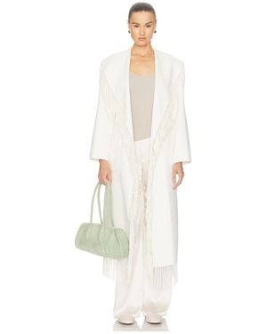 Jonathan Simkhai Carrie Fringe Robe Coat - White