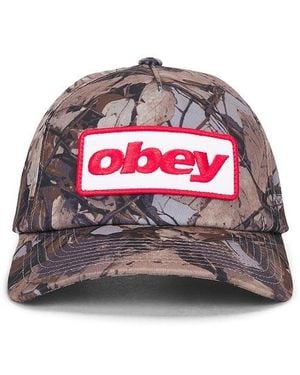 Obey Ranch 5 Panel Snapback Hat - Red