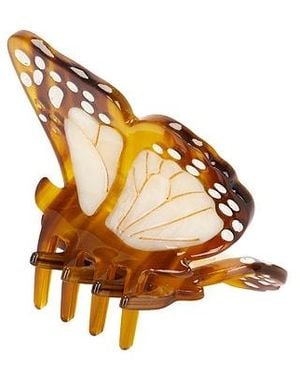 Solar Eclipse Hand-Painted Mini Boho Monarch Claw Hair Clip - Metallic