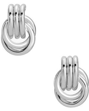 Heaven Mayhem Pendientes Knot En Color Plateado Metálico Talla
