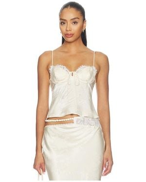 For Love & Lemons Babette Camisole Top - White