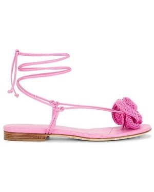 Magda Butrym Crochet Flower Flat Sandal - Pink