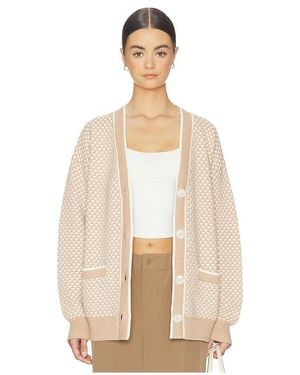 Varley Cárdigan De Punto Calado Tarran En Color Taupe Talla (También En S) - Neutro