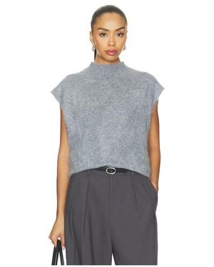 Rag & Bone Jada Brushed Cashmere Mock-Neck Vest Top - Blue