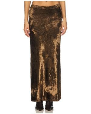 LAPOINTE Velvet Skirt - Brown