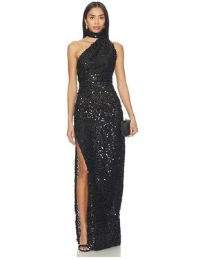 Misha The Nicolette Crochet Sequin Dress - Black