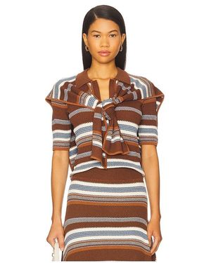 Monse Striped Jacquard Top And Scarf - Multicolor