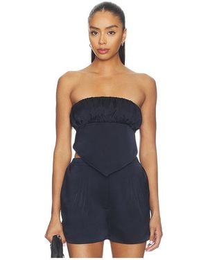 Susana Monaco Satin Scarf Tube Top - Blue