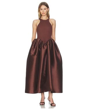Marques'Almeida Heavy Satin Princess Dress - Brown