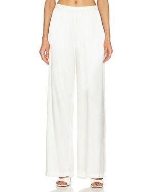 Enza Costa Satin High Waist Wide Leg - White