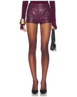 Norma Kamali Short De Mezclilla De Tiro Alto En Color Burgundy Talla (También En Xxs, Xs, S, M) - Rojo