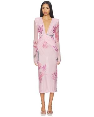 PATBO Honey Flower Tulle Midi Dress - Pink