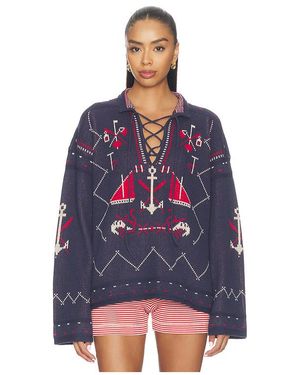 The Great The Fisherman Laceup Pullover - Blue