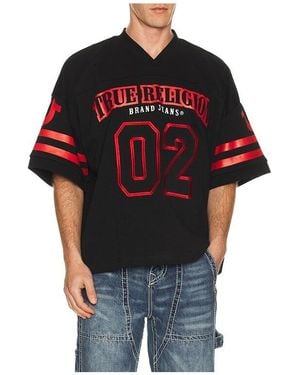 TRUE RELIGION Football Knit Boxy Jersey - Red