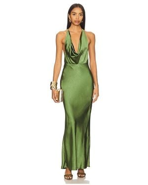 Runaway the Label Posey Low Plunge Maxi Dress - Green