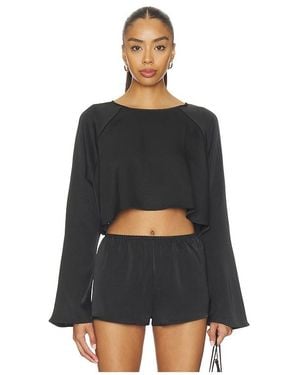 Lioness Gloss Long Sleeve Top - Black