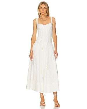 Nicholas Makenna Drop Waist Corset Midi Dress - White