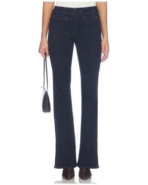PAIGE High Rise Laurel Canyon With Front Welts & Outseam Slit Bootcut Jeans - Blue