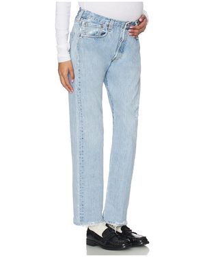 aligrace Vintage Maternity Baggy Jeans - Blue