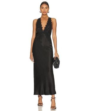 Shona Joy Camille Lace Cross Back Midi Dress - Black