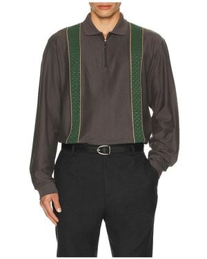 Palmes Society Long Sleeve Zip Polo - Black