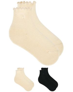 Halfdays 2 Pack Ruffle Sock - White