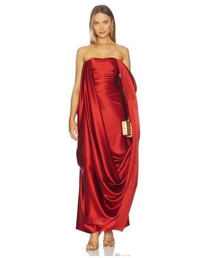 Alejandra Alonso Rojas Drapiertes Abendkleid Mit Überwurf - Rot