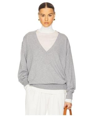 Helsa Quintana Oversized V Neck Jumper - Grey