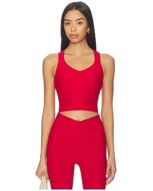 Beyond Yoga Twist Through Cropped Tank Top - Red
