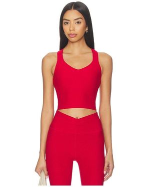 Beyond Yoga Twist Through Cropped Tank Top - Red
