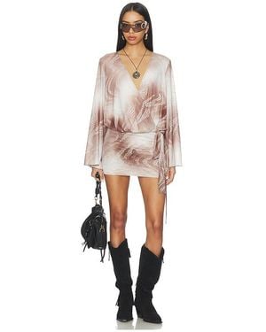 superdown Vestido Maree En Color Marrón Talla (También En Xs, Xxs, S, M, Xl) - Blanco