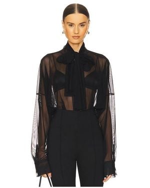 Norma Kamali Super Oversized Bf Shirt Bodysuit - Black