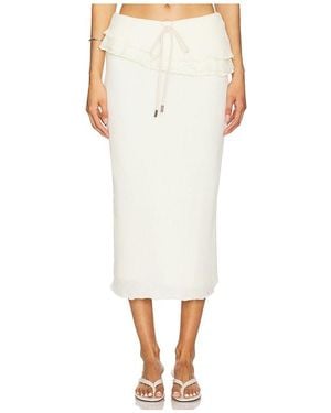 ZEMETA Milky Knit Long Skirt - White