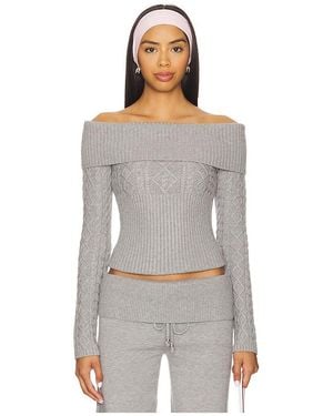 Frankie's Bikinis Jazz Cable Knit Jumper - Grey