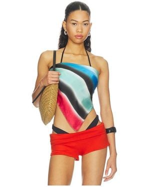 Indah Printed Square Scarf - Red