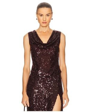 LAPOINTE Sequin Cowl Neck Top En Color Vino Talla (También En 2, 4) - Multicolor