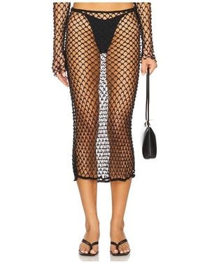 Lovers + Friends Marnnie Beaded Crochet Skirt - Black