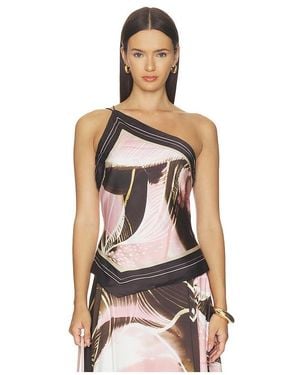 AMUR Lyra Scarf Tie Top - Multicolor