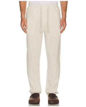 Faherty Linen Drawstring Pant - White