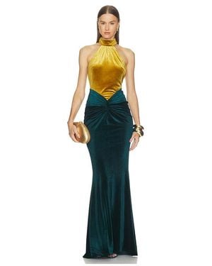 retroféte Goleta Velvet Dress - Blue
