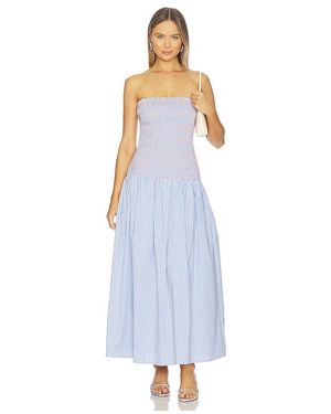 Line & Dot Eleni Smocked Dress - White